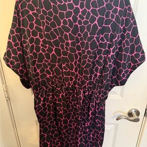 Michael Kors Pink and Black Giraffe Print Dress